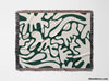 Matisse Forest Green Coral Woven Throw Blanket and Tapestry