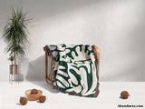 Matisse Forest Green Coral Woven Throw Blanket and Tapestry