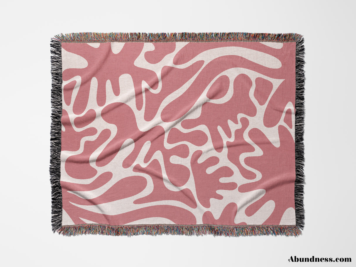 Matisse Inspired Lighter Red Woven Throw Blanket and Tapestry