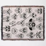 Mexican Sugar Skulls Woven Throw Blanket - DesignerOllie.com