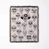Mexican Sugar Skulls Woven Throw Blanket - DesignerOllie.com