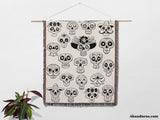 Mexican Sugar Skulls Woven Throw Blanket