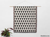 Minimalist Skull Pattern Black and White Woven Throw Blanket