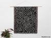 Modern Boho Black and White Monochrome Woven Throw Blanket and Tapestry