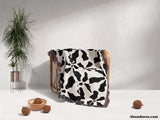 Modern Retro Groovy Black and White Woven Throw Blanket and Tapestry