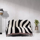Monochrome Abstract Decorative Woven Throw Blanket - DesignerOllie.com