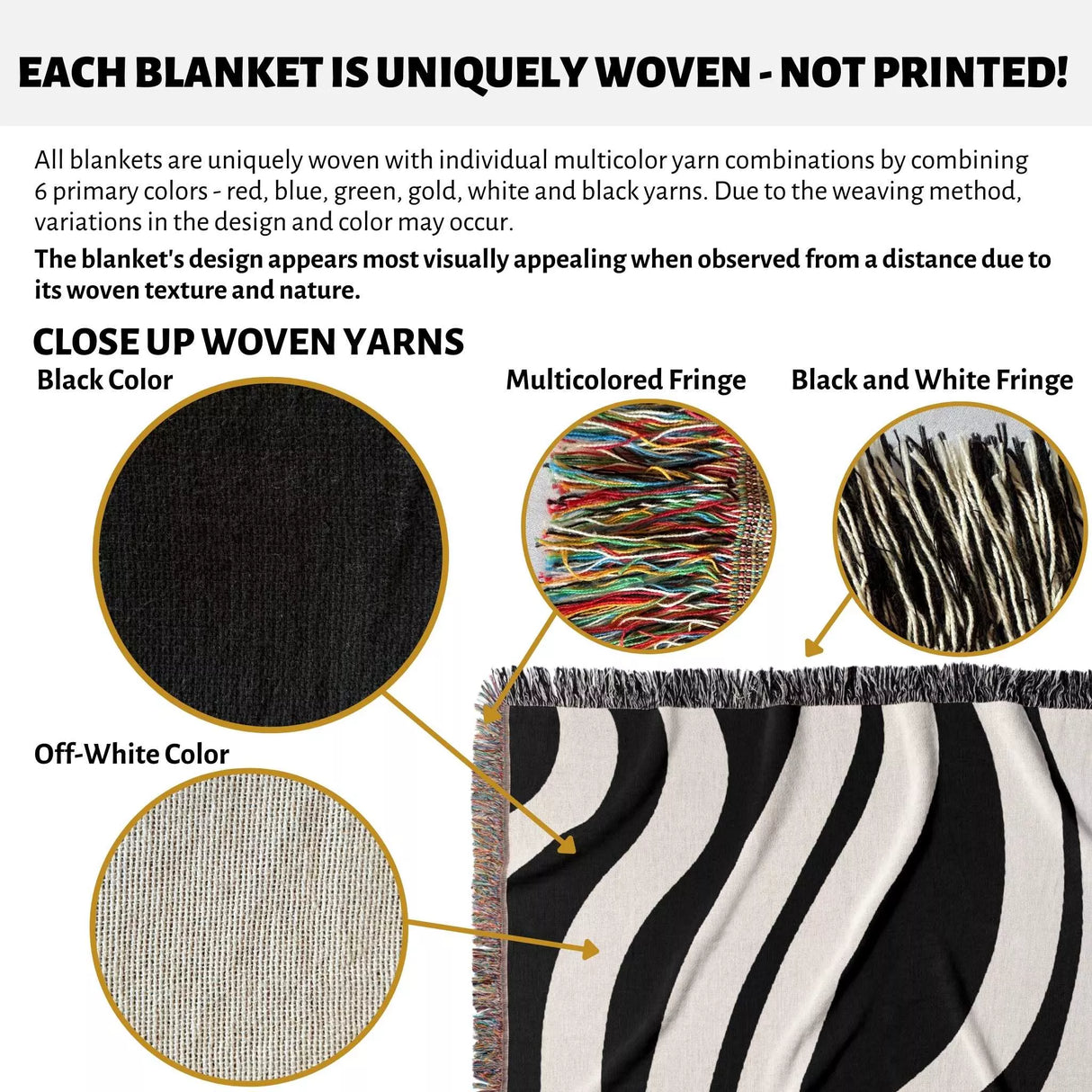 Monochrome Abstract Decorative Woven Throw Blanket - DesignerOllie.com