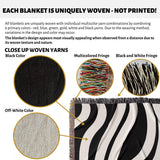 Monochrome Abstract Decorative Woven Throw Blanket - DesignerOllie.com