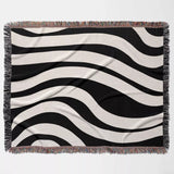 Monochrome Abstract Decorative Woven Throw Blanket - DesignerOllie.com