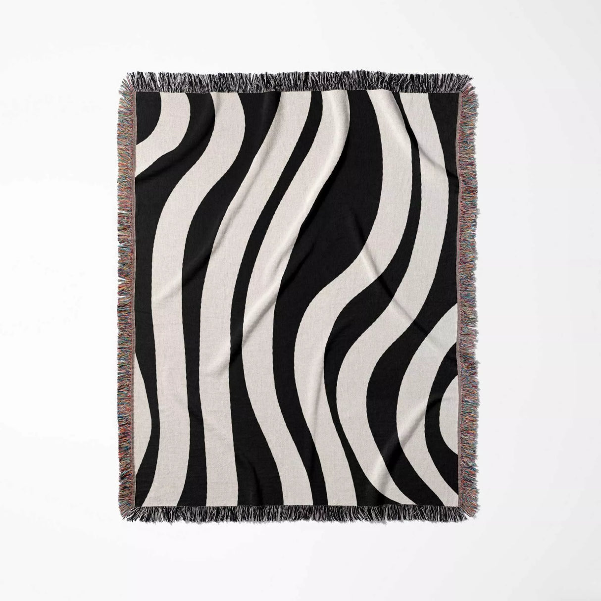 Monochrome Abstract Decorative Woven Throw Blanket - DesignerOllie.com