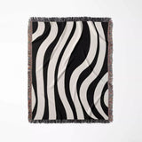Monochrome Abstract Decorative Woven Throw Blanket - DesignerOllie.com