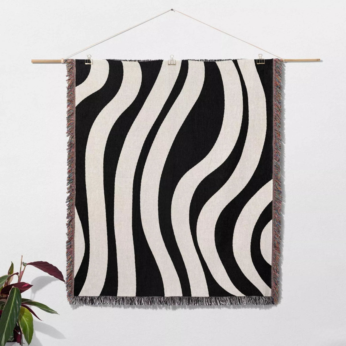 Monochrome Abstract Decorative Woven Throw Blanket - DesignerOllie.com