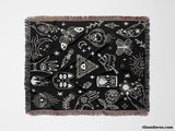 Occult Symbols with Spooky Elements Woven Throw Blanket