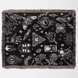 Occult Symbols with Spooky Elements Woven Throw Blanket - DesignerOllie.com