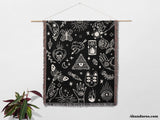 Occult Symbols with Spooky Elements Woven Throw Blanket