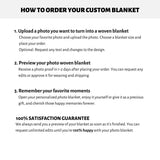 Personalized Photo Cotton Woven Throw Blanket - Unique Gift Idea - DesignerOllie.com