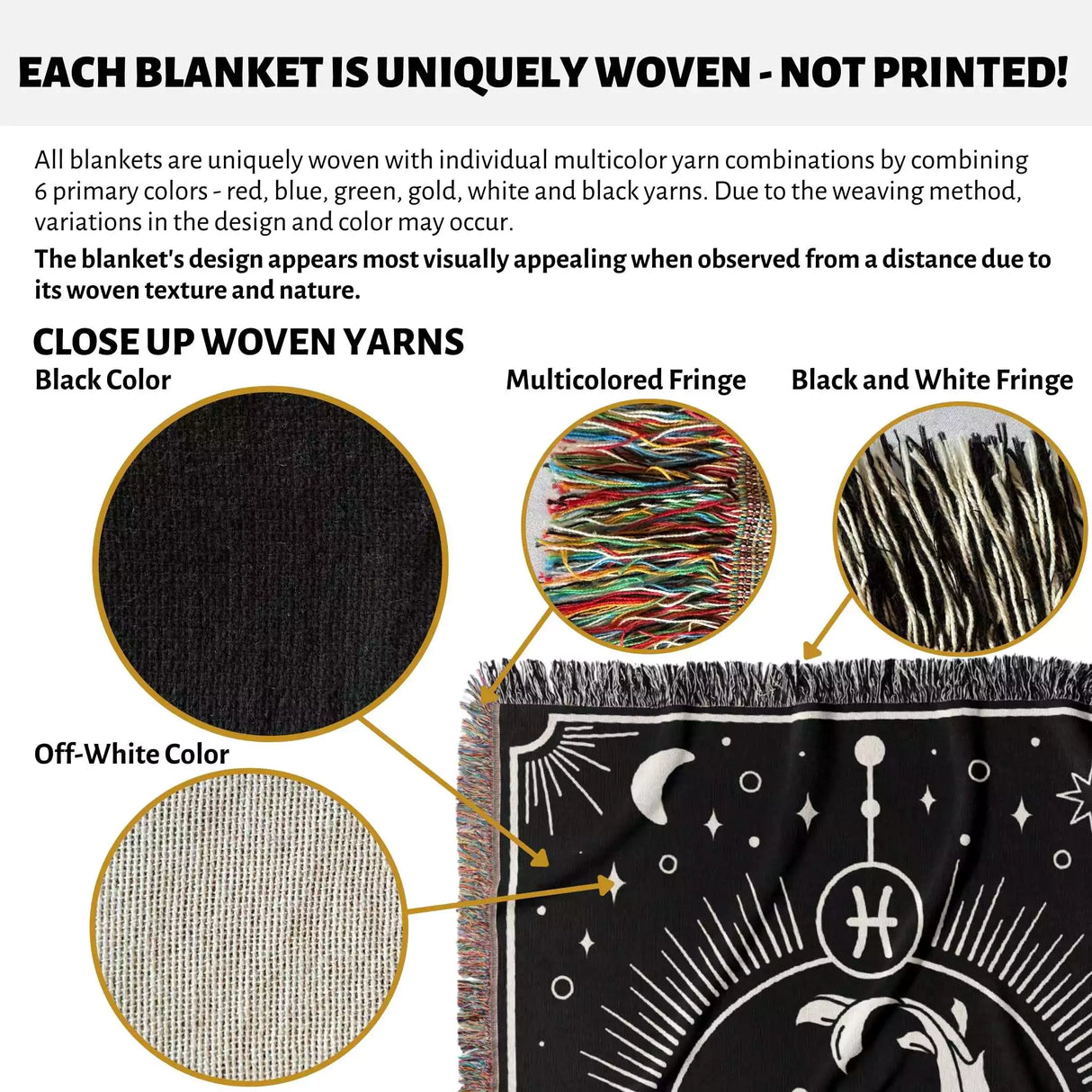 Pisces Zodiac Blanket, Unique Birthday Present for Wife and Husband - DesignerOllie.com