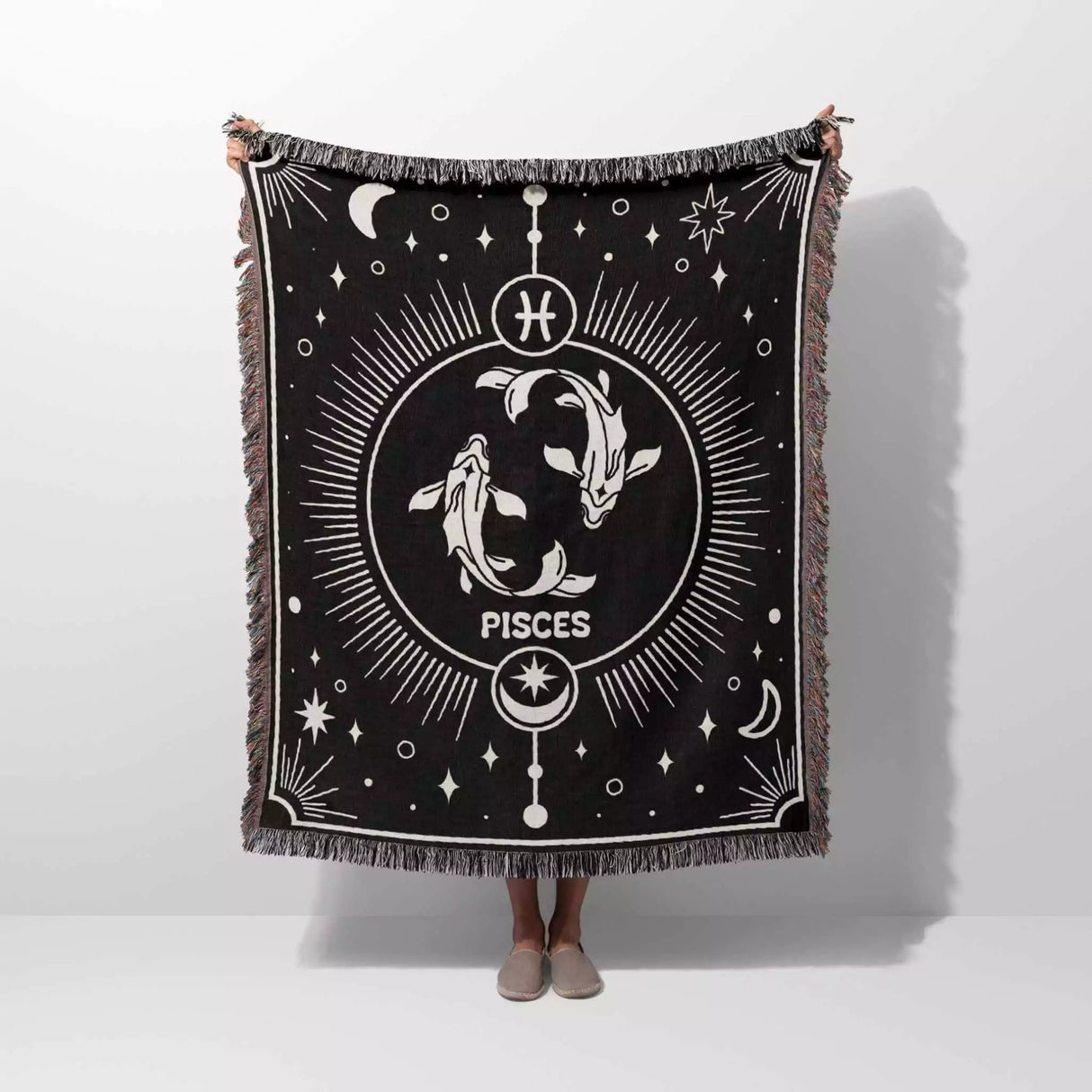 Pisces Zodiac Blanket, Unique Birthday Present for Wife and Husband - DesignerOllie.com