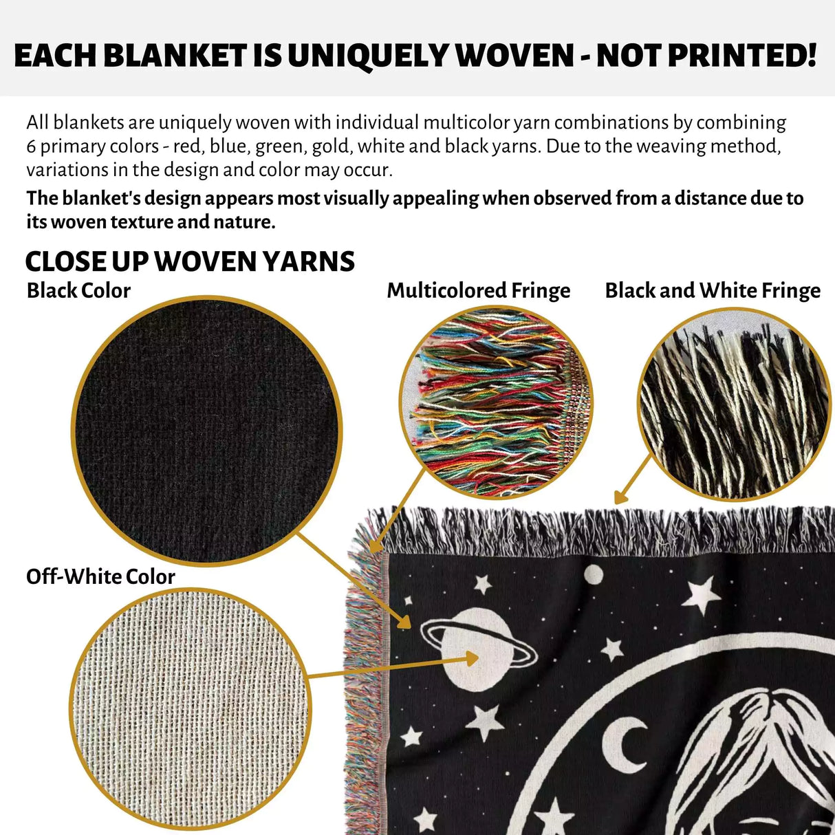 Pisces Zodiac Sign Astrology Woman Woven Throw Blanket Tapestry - DesignerOllie.com