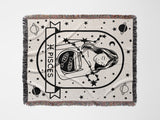 Pisces Zodiac Sign Astrology Woman Woven Throw Blanket and Tapestry Blanket