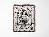 Pisces Zodiac Sign Astrology Woman Woven Throw Blanket and Tapestry Blanket