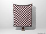 Red Checker Woven Throw Blanket