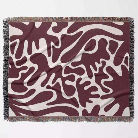 Red Coral Matisse Woven Throw Blanket - DesignerOllie.com