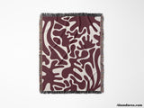 Red Coral Matisse Woven Throw Blanket