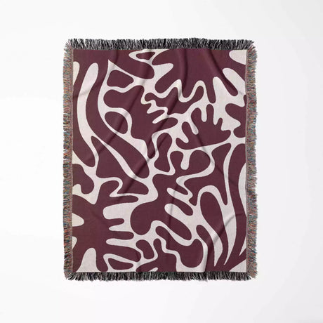 Red Coral Matisse Woven Throw Blanket - DesignerOllie.com