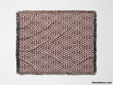 Red Luxury Geometric Pattern Woven Throw Blanket and Tapestry