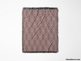 Red Luxury Geometric Pattern Woven Throw Blanket and Tapestry