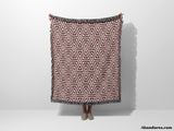 Red Luxury Geometric Pattern Woven Throw Blanket and Tapestry