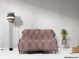 Red Luxury Geometric Pattern Woven Throw Blanket and Tapestry