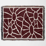 Red Matisse tapestry throw blanket for couch and chair horizontally flat on a white background