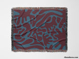 Red and Blue Matisse Style Woven Throw Blanket