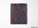 Red and Blue Matisse Style Woven Throw Blanket