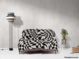 Funky Retro Style Black and White Checker Woven Throw Blanket