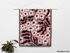 Groovy Black and Light Red Woven Throw Blanket and Tapestry