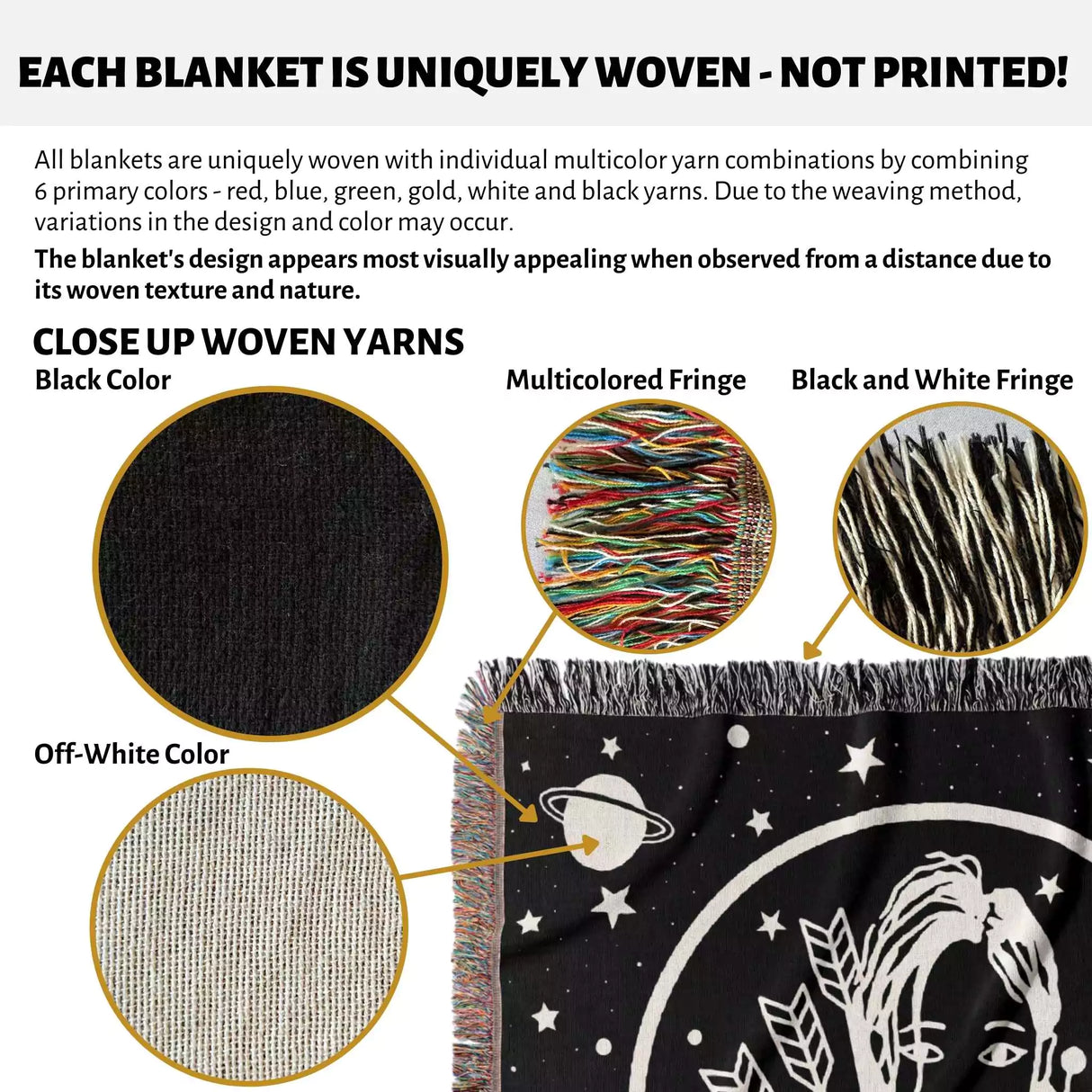 Sagittarius Zodiac Sign Astrology Woman Woven Throw Blanket Tapestry - DesignerOllie.com