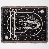 Sagittarius Zodiac Sign Astrology Woman Woven Throw Blanket Tapestry - DesignerOllie.com