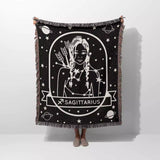 Sagittarius Zodiac Sign Astrology Woman Woven Throw Blanket Tapestry - DesignerOllie.com