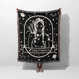 Sagittarius Zodiac Sign Astrology Woman Woven Throw Blanket Tapestry