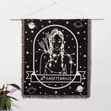 Sagittarius Zodiac Sign Astrology Woman Woven Throw Blanket Tapestry - DesignerOllie.com