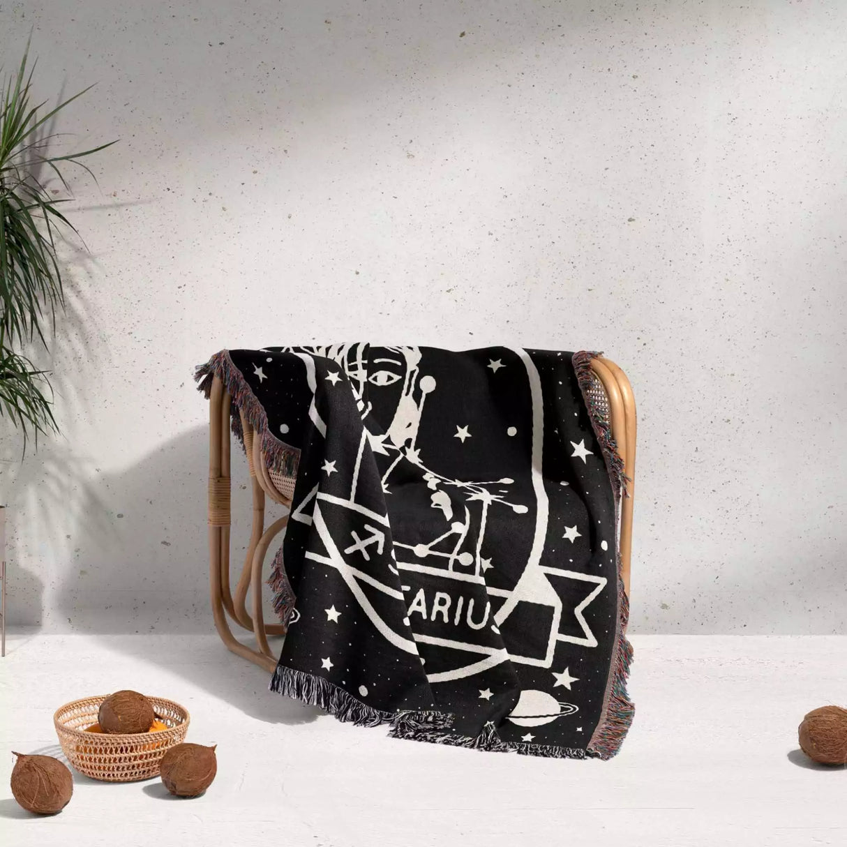 Sagittarius Zodiac Sign Astrology Woman Woven Throw Blanket Tapestry - DesignerOllie.com