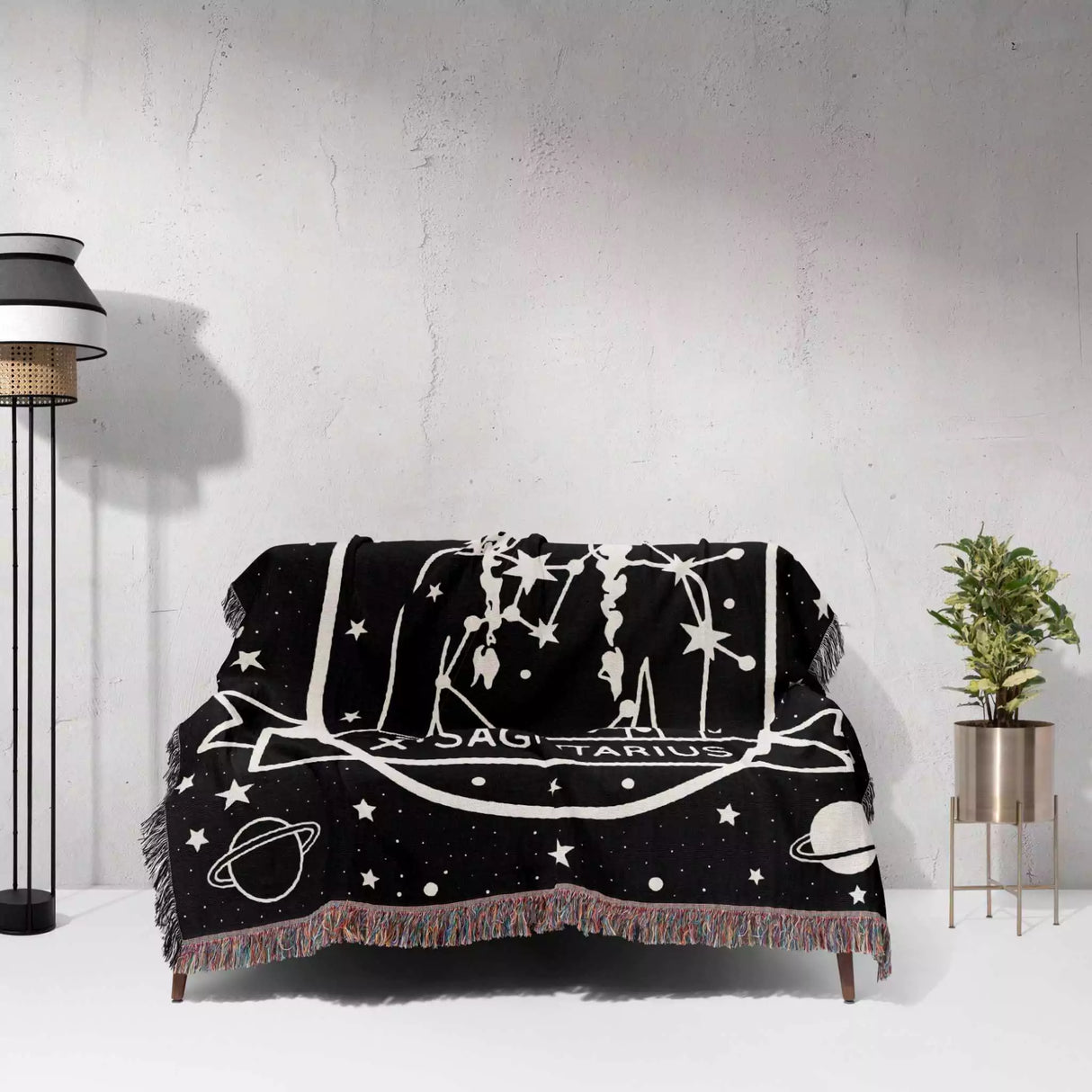 Sagittarius Zodiac Sign Astrology Woman Woven Throw Blanket Tapestry - DesignerOllie.com
