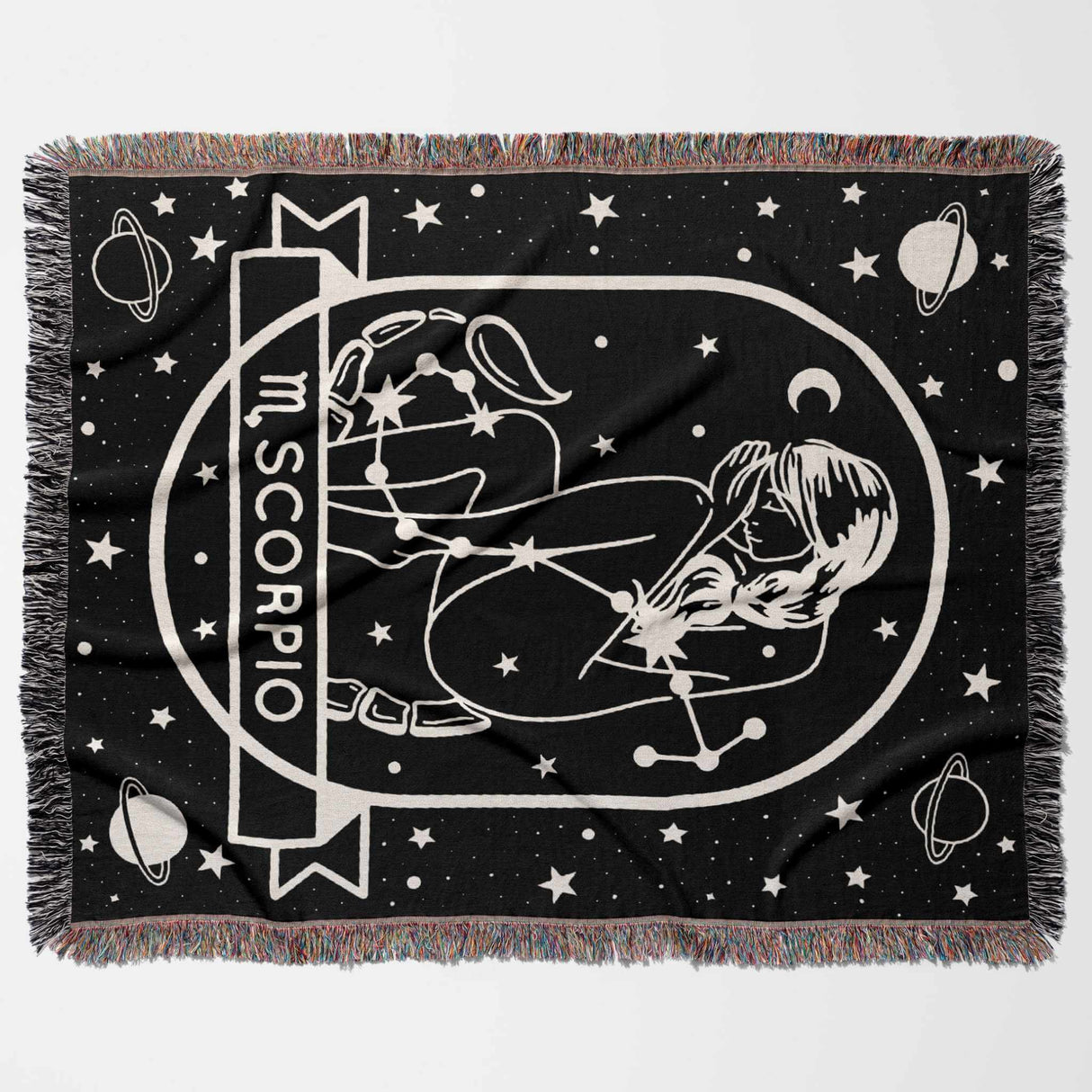 Scorpio Zodiac Sign Astrology Woman Woven Throw Blanket Tapestry Blanket