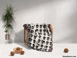 Simple Goth Skull Pattern Black and White Woven Throw Blanket and Tapestry