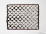 Simple Skull Black and White Goth Woven Throw Blanket and Tapestry