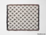 Skull Design Black and White Woven Throw Blanket and Tapestry