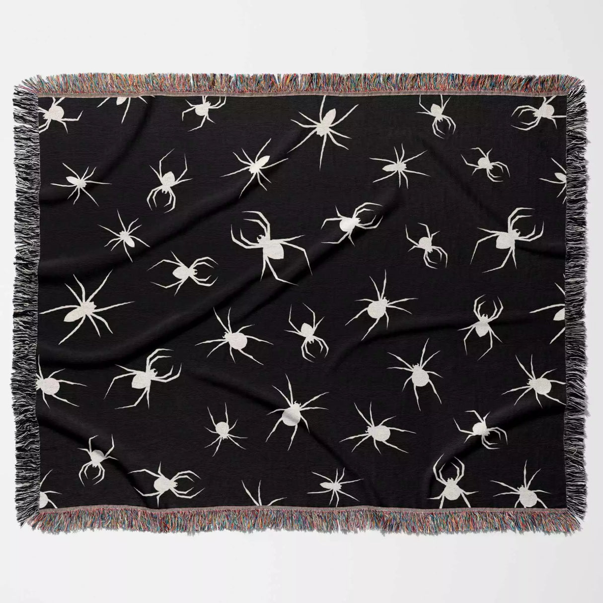 Spiders Halloween Woven Blanket Dark Gothic Decor - DesignerOllie.com